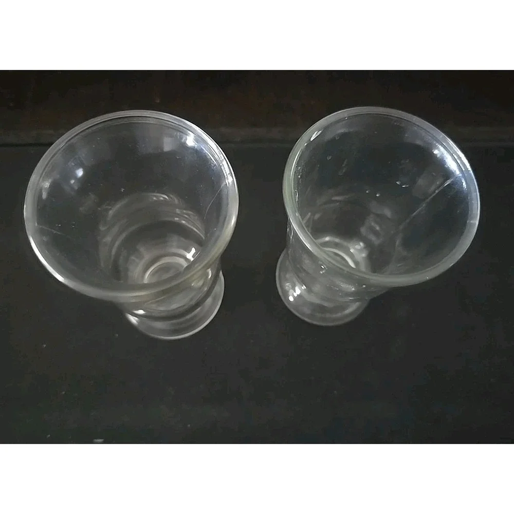 Set of 2 Small Clear Glass Vases, Bud Vase, Juice Glass,Table Decor, Home Accent